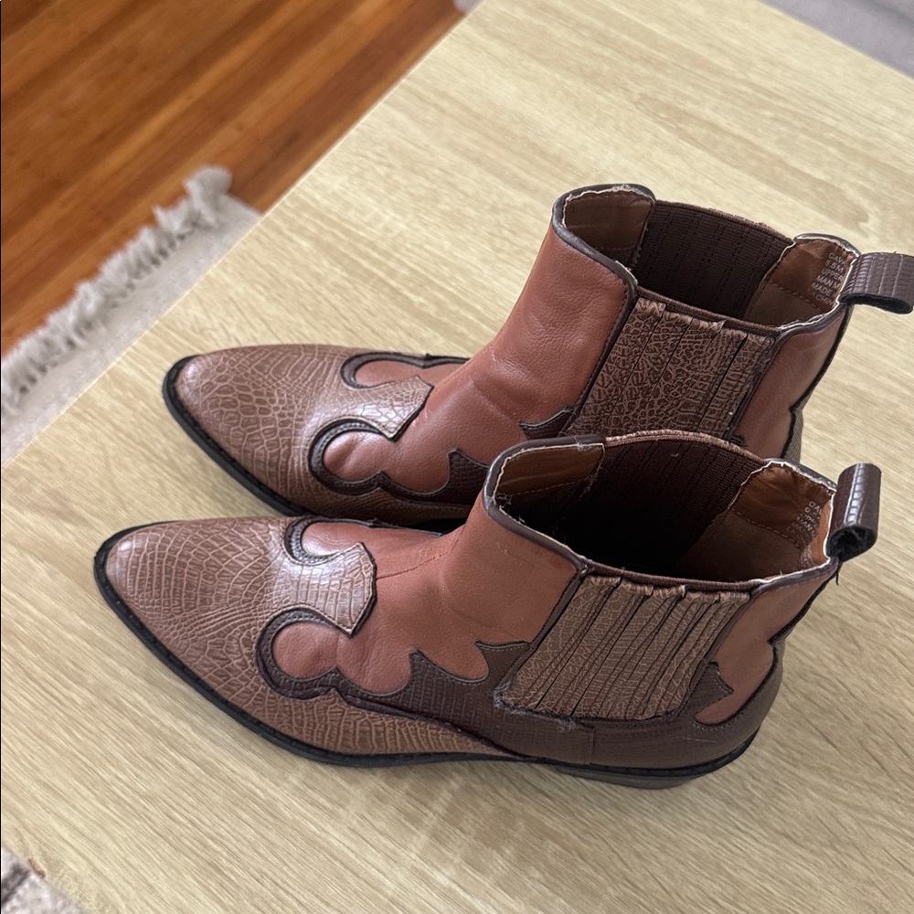 Brown Western Ankle Boots - coconuts by Matisse purchased from free people - Picture 3 of 6